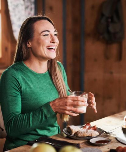 Dorothea Wierer beim Frühstück