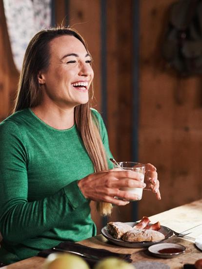 Dorothea Wierer beim Frühstück